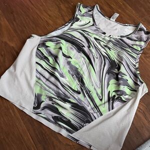 Lululemon Athletica Swirl Print Tank Top - Gray and Green